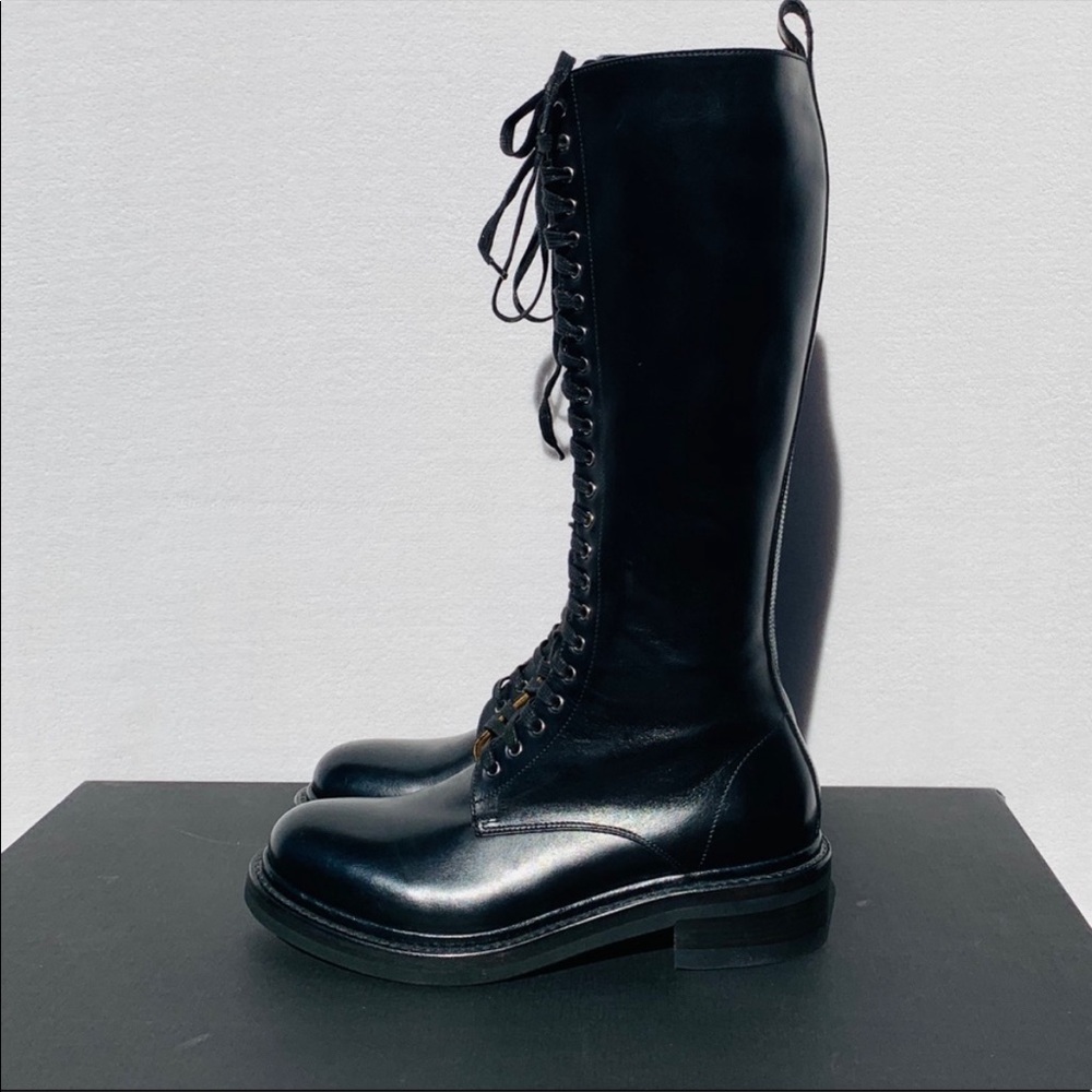 Frye Alice Black Lace Up Combat Boots 8 Tall NWT - Picture 14 of 16